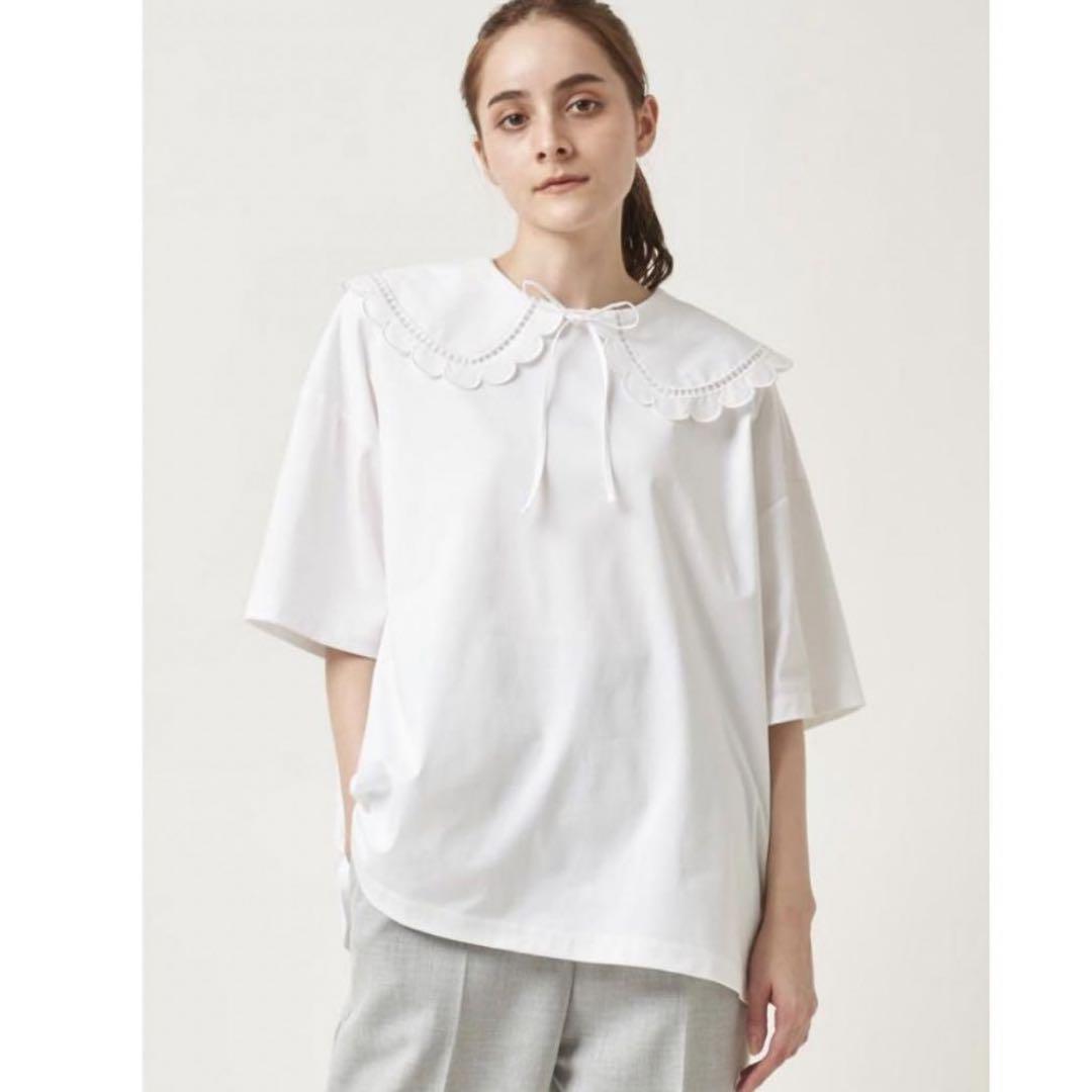 ほぼ新品 ヨリ yori スカラップカラーカットソー - メルカリ