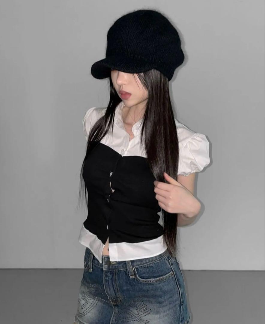 THEAIRTOWN パフスリーブ ビスチェ 配色 ブラウス BUYMA THEAIRTOWN パフスリーブ ビスチェ 配色 ブラウス BUYMA - メルカリ