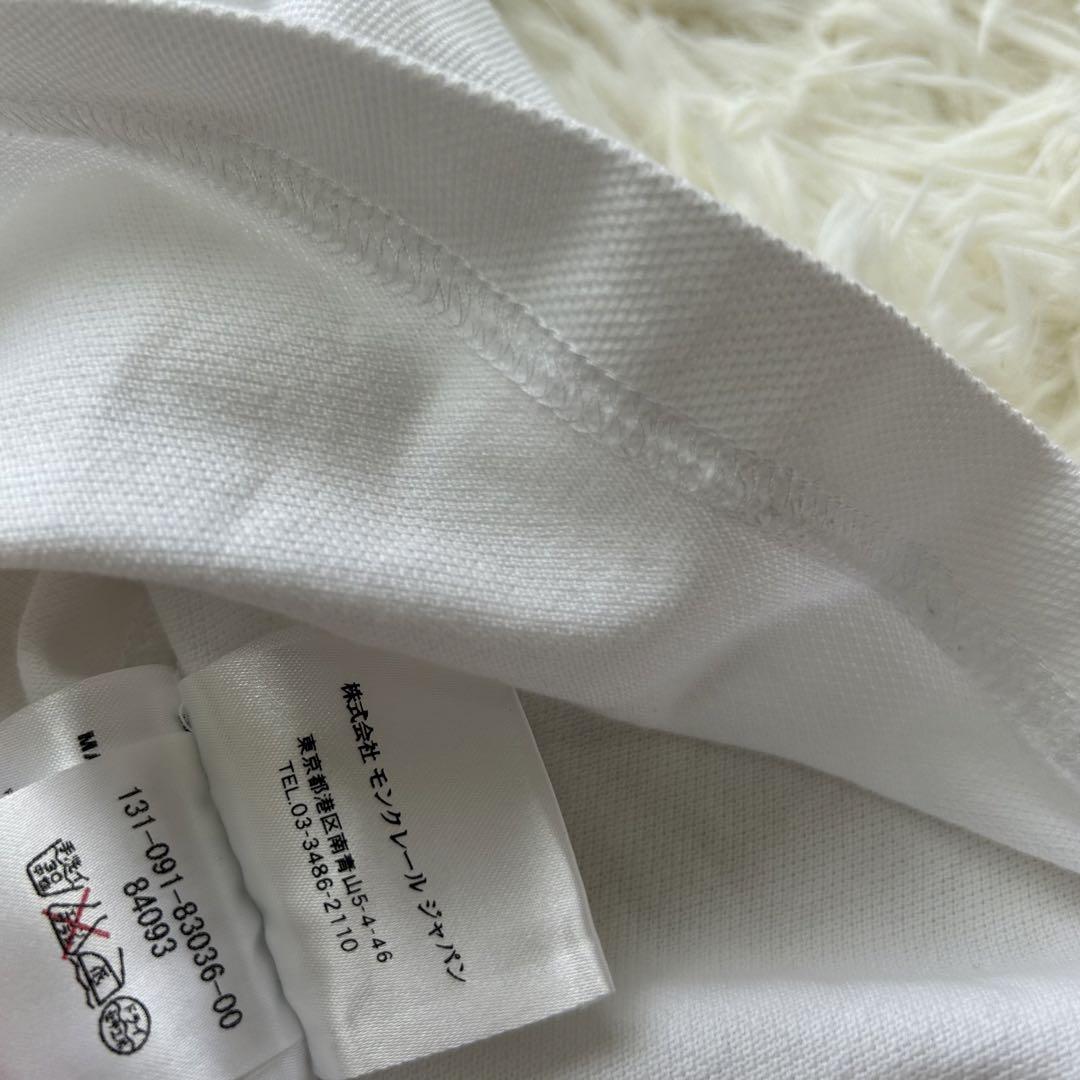 【美品✨】モンクレール XL 刺繍ロゴ ポロシャツ 白 MAGLIA POLO 画像12