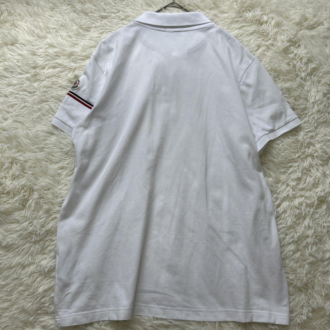 【美品✨】モンクレール XL 刺繍ロゴ ポロシャツ 白 MAGLIA POLO 画像14