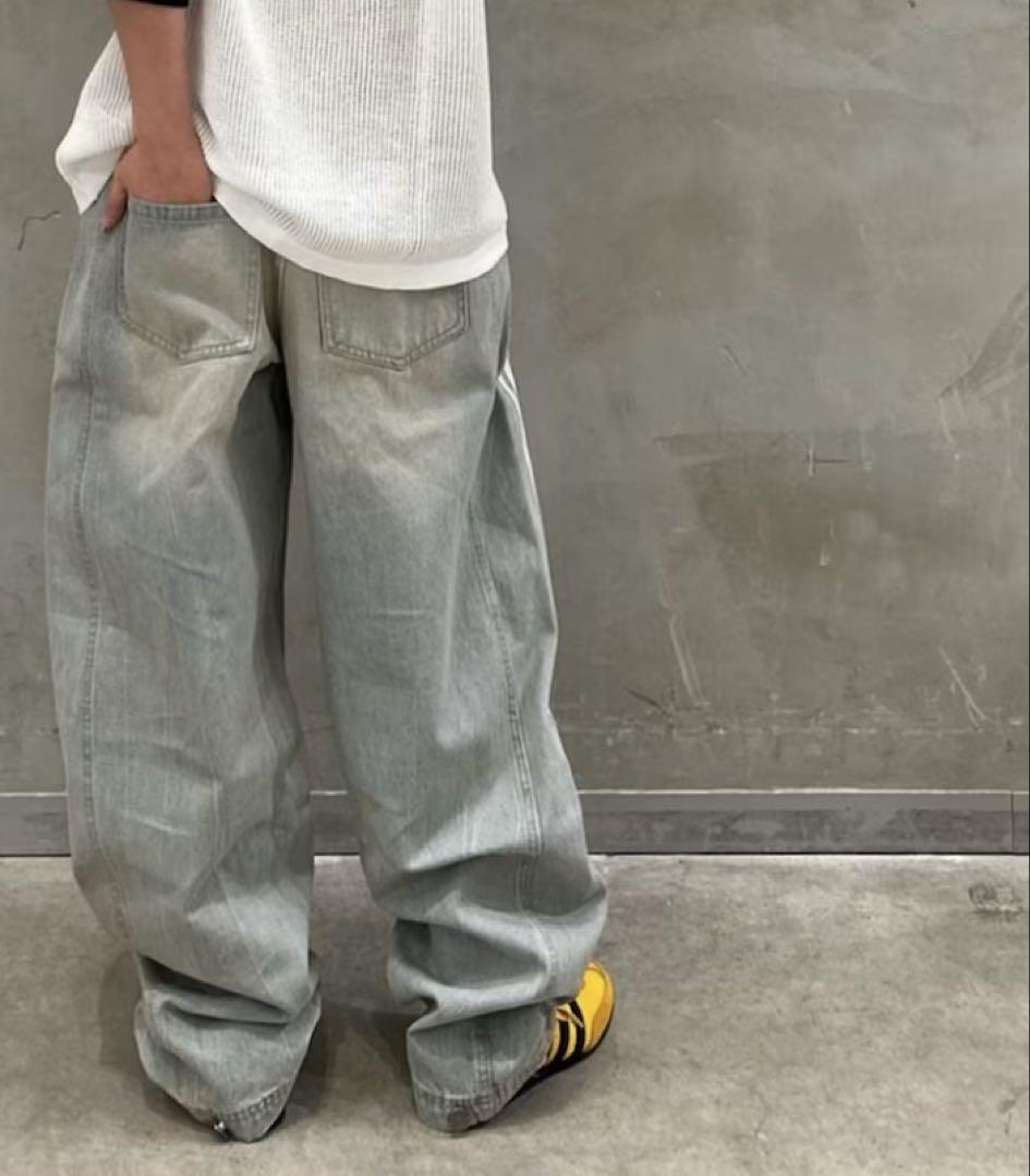 新品26】ADILENIUMシーズン3 バナナフィット ウォッシュドデニムパンツ