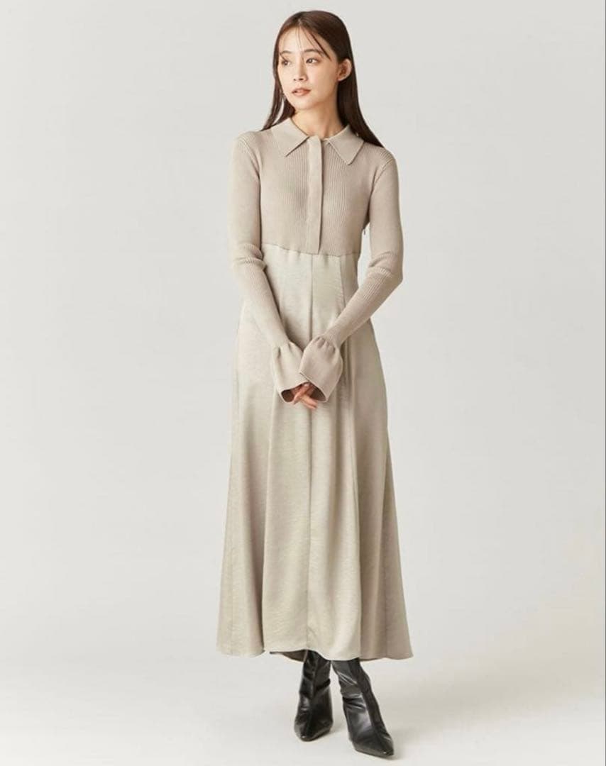 FRAY.ID ポロ ニットワンピースS FRAY I.D