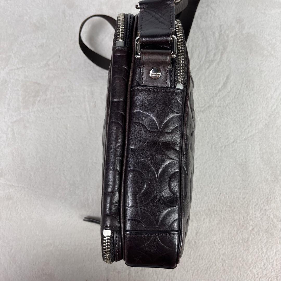 こうじ　良品 COACH ショルダーバッグ オールレザー オプアート 総柄