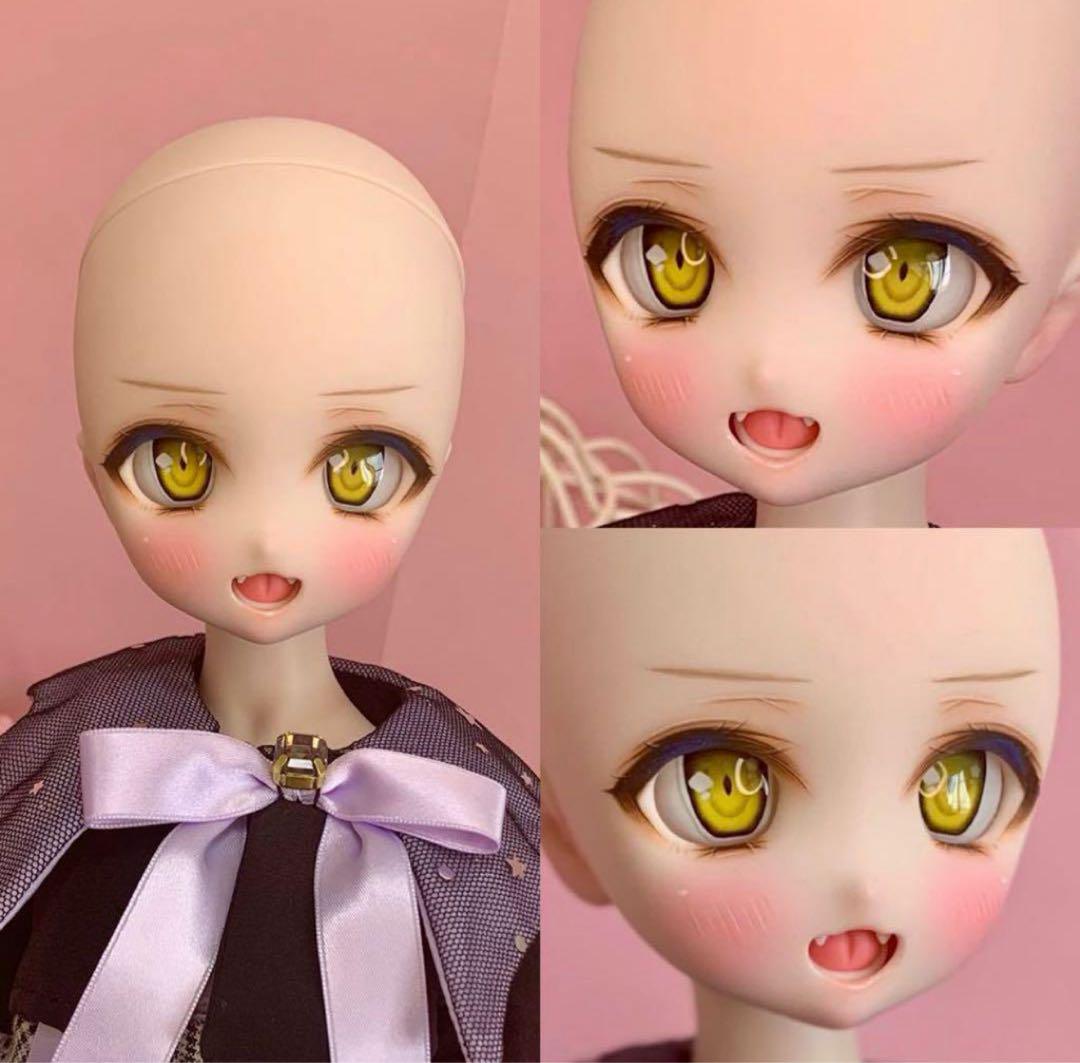 カスタムドール　カスタムヘッド/レジンアイ/角/おまけ舌パーツ/ウィッグ DDH-27 カスタムヘッド セミホワイト肌+舌パーツ+レジンアイ