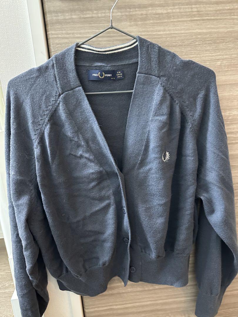 FRED PERRY Vネックカーディガン UK10