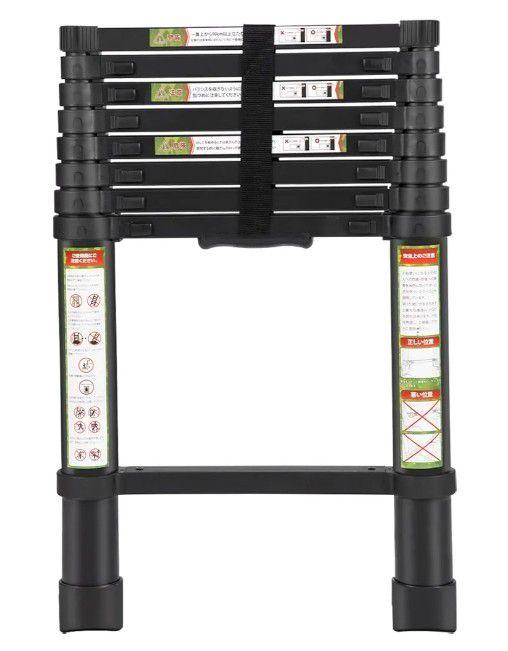 は*が様 【未使用】RIKADE 伸縮はしご スライド式 軽量 (黒、2.6m)