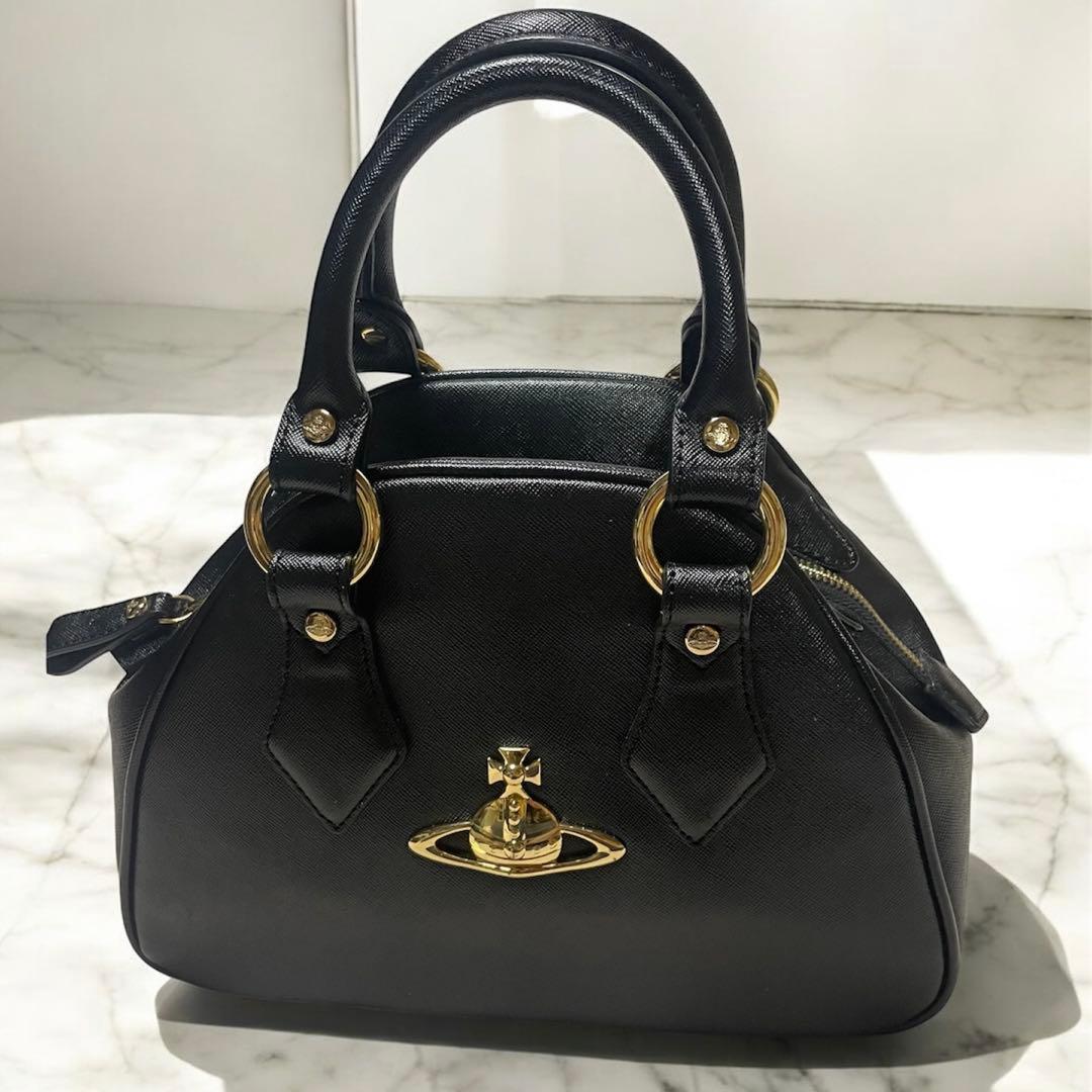 ヴィヴィアンウエストウッド ヤスミンハンドバッグ 黒 大オーブ付Vivienne Westwood