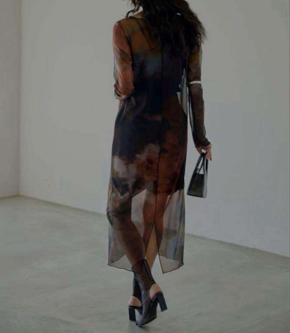 Ameri Vintage シアーロングスリーブワンピース Ameri Vintage シアーロングスリーブワンピース