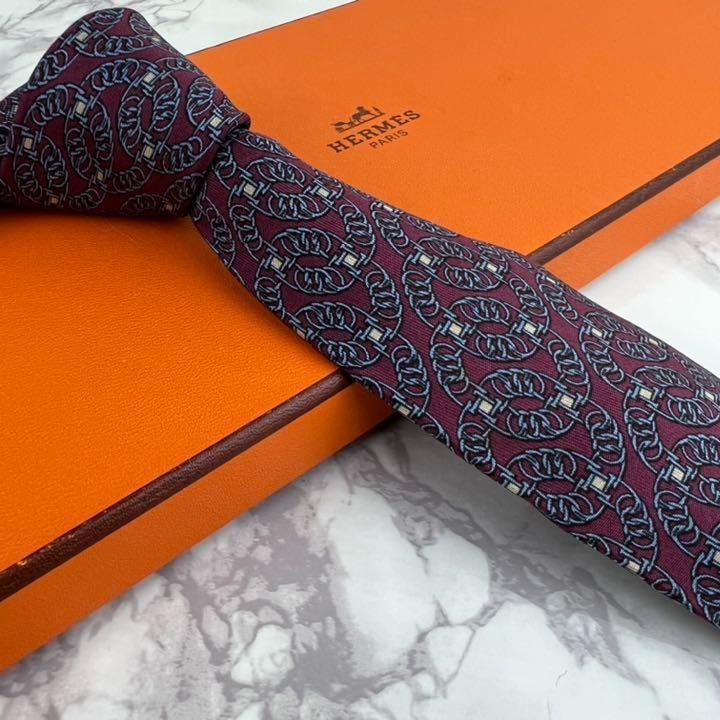 HERMES エルメス 1点 AM2923C オレンジ系 シルク100% ネクタイ 100%品質保証! ネクタイ HERMES エルメス 1点 AM2923C オレンジ系 シルク100% ネクタイ 100%品質保証! ネクタイ