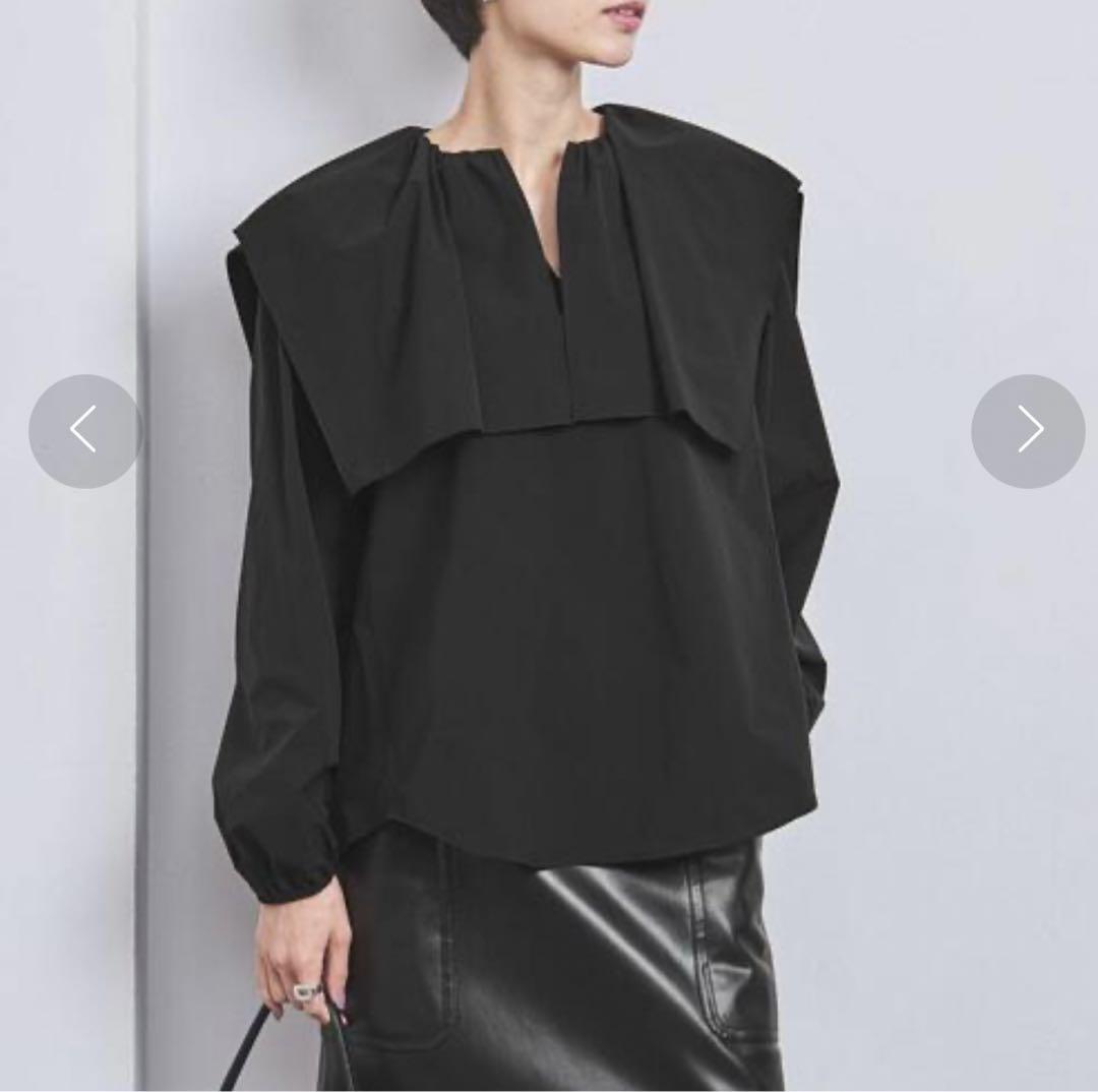 未使用UNITED ARROWS2wayギャザーネックスクエアカラー ブラウス