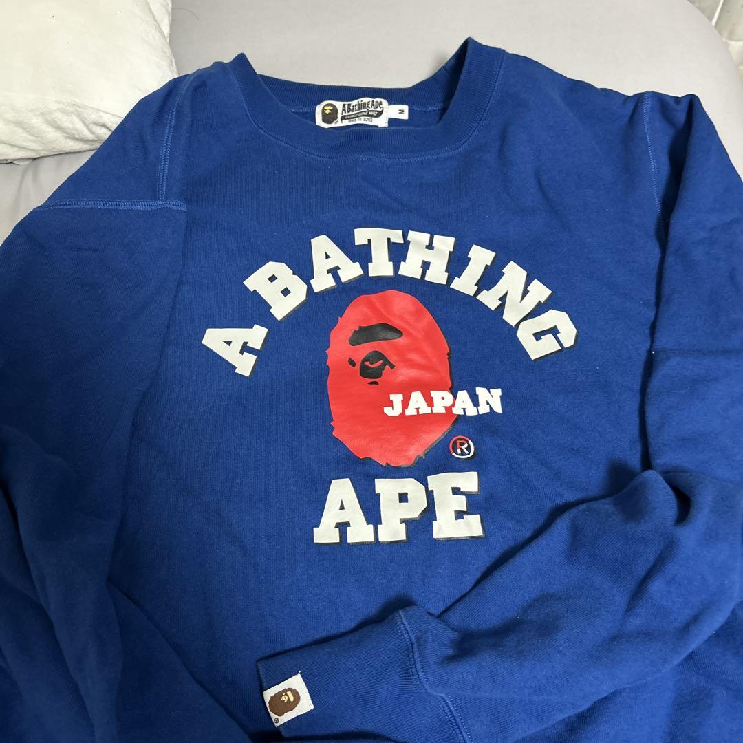 トップス A BATHING APE JAPAN COLLEGE CREWNECK