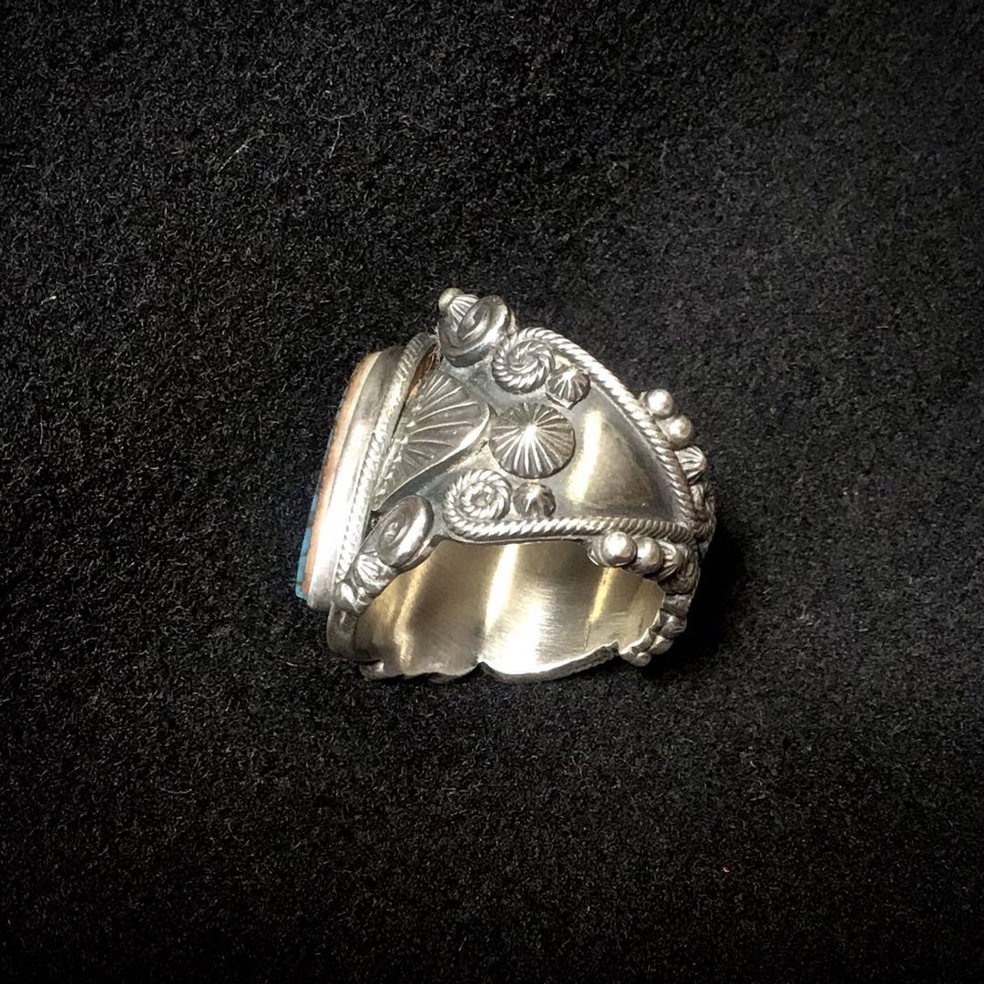 【美品】ゲイリー・リーブス　ターコイズ　リング　17号　インディアンジュエリー