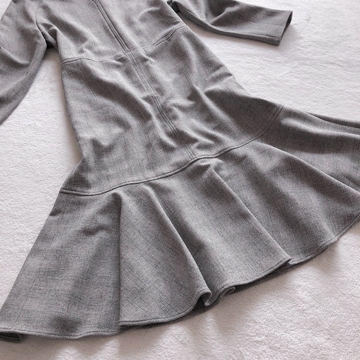 カラーグレ⊢ 美品 マーメイドラインワンピース グレー 38 yAZ62-m40650861202 洗える ロペ ROPE' なマーメイ