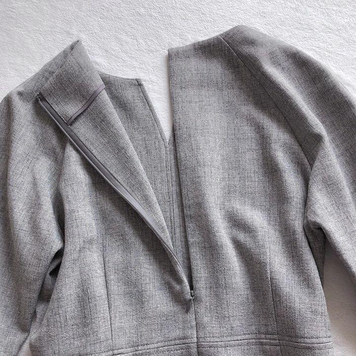 カラーグレ⊢ 美品 マーメイドラインワンピース グレー 38 yAZ62-m40650861202 洗える ロペ ROPE' なマーメイ