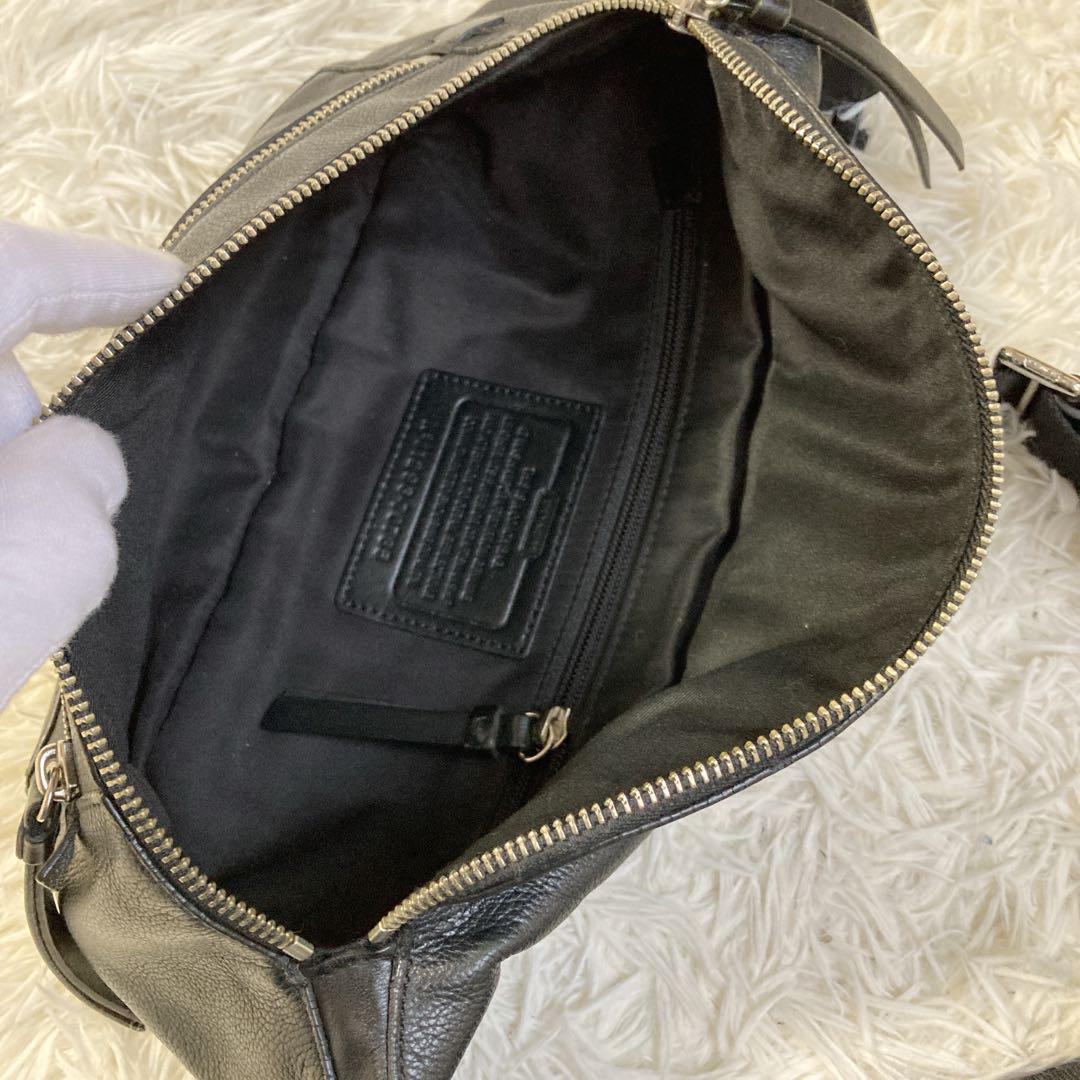 ［超美品］COACH レザー ボディバッグ・ウエストポーチ、ウエストバック コーチ ボディバッグ ウエストポーチ レザー トンプソン シティー 黒