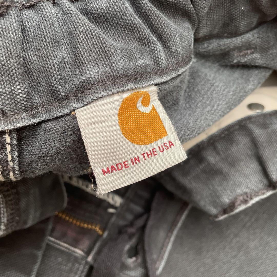 90s' 激渋 Carhartt ダブルニー ブラック ペンキ 鬼フェード ヒゲ