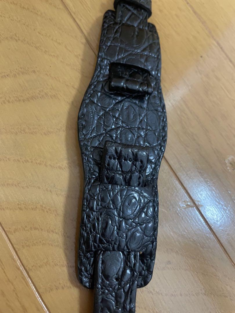 ROIST ロイスト レザー クロコダイル ブント ウォッチ ベルト 黒