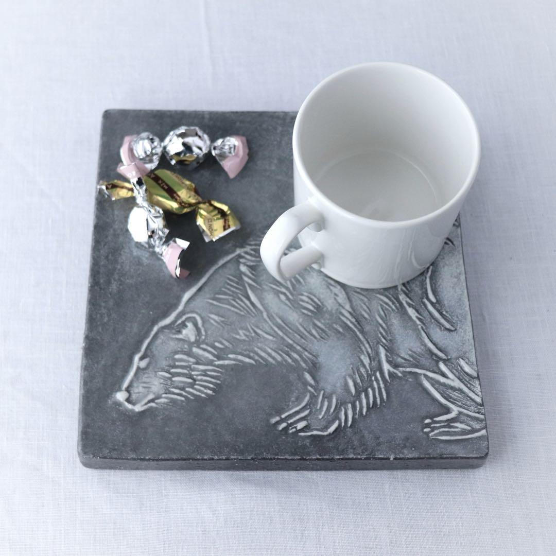 ☆作家　スクエアプレート　しろくま　希少品