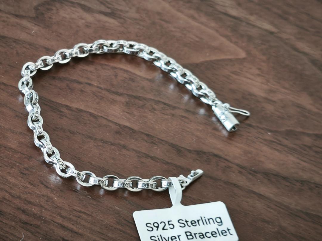 925シルバー製 ペーパーチェーン ブレス18cm PAPER CHAIN