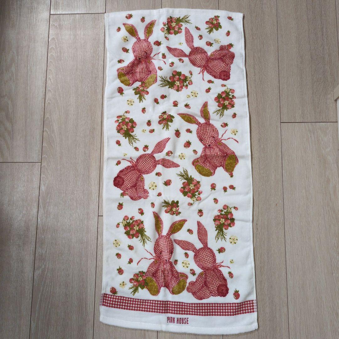 pink HOUSE ピンクハウス オーバーオールうさぎ フェイスタオル