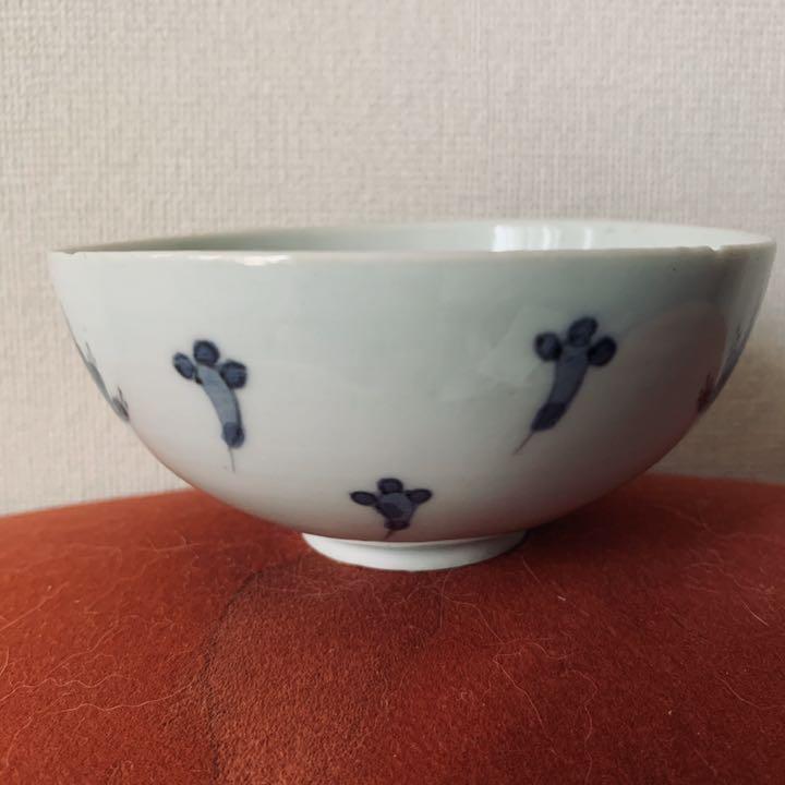 古伊万里　ころ茶碗　染付矢羽　骨董　R1378ダB 古伊万里 染付 線描き ころ茶碗 湯吞 ぐい吞み - 生活骨董と古布