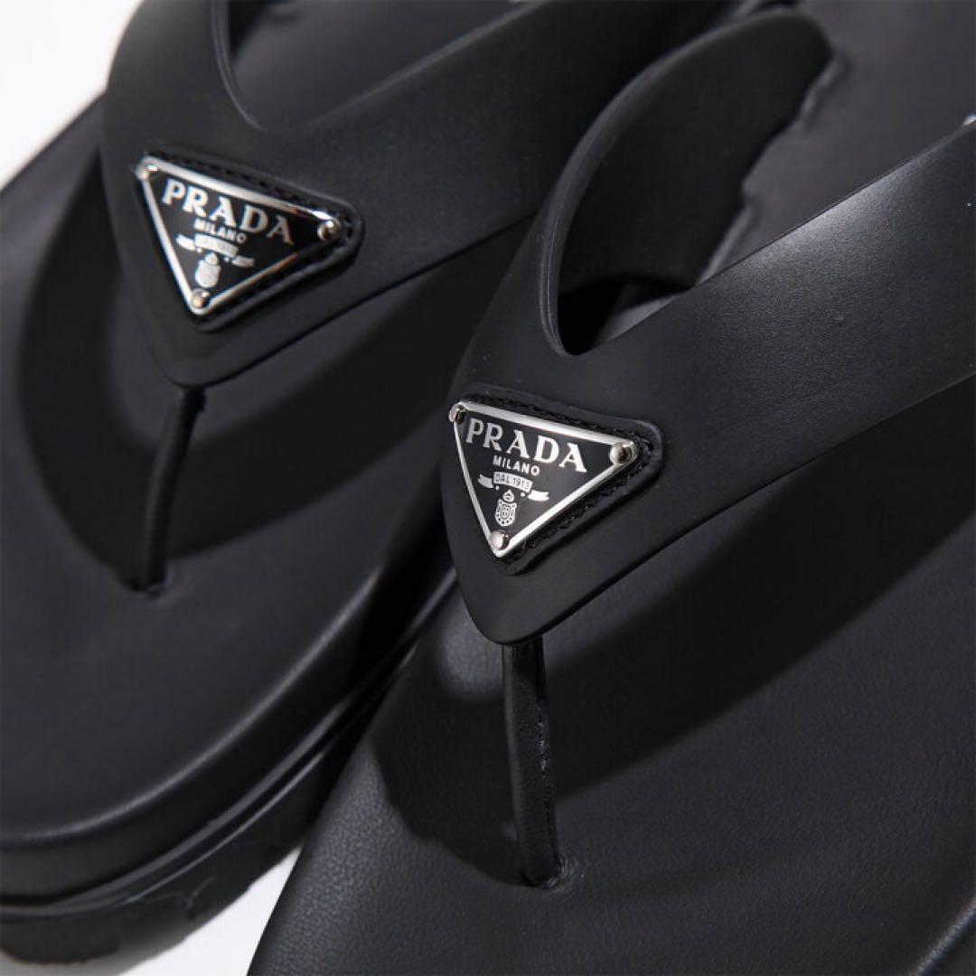 PRADA トライアングルロゴ ラバー サンダル F0002/NERO 24㎝