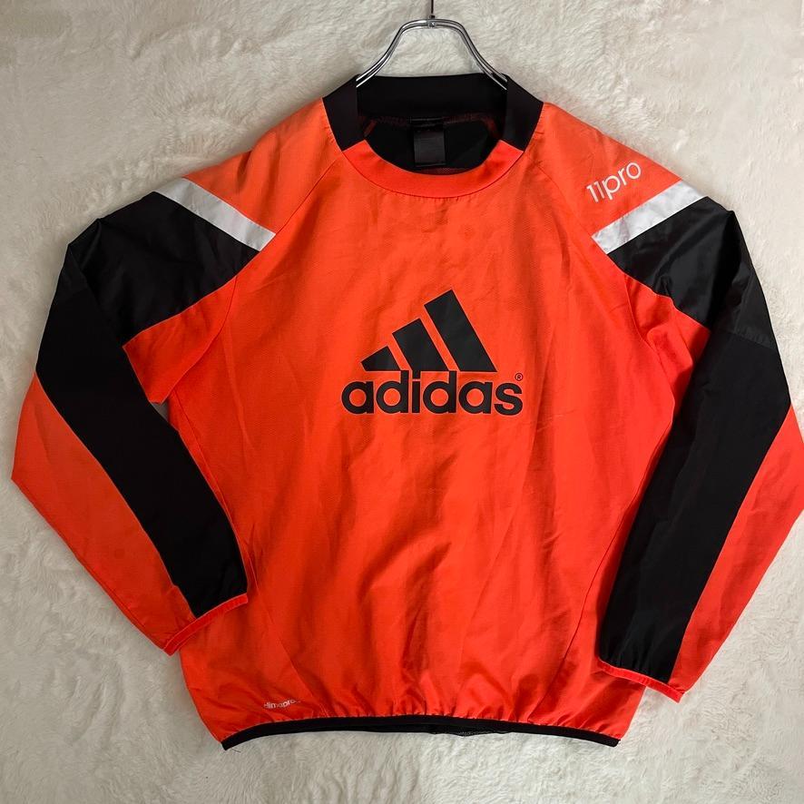 【良配色 adidas 11pro ピステ・ウィンドブレーカー】オレンジ　M