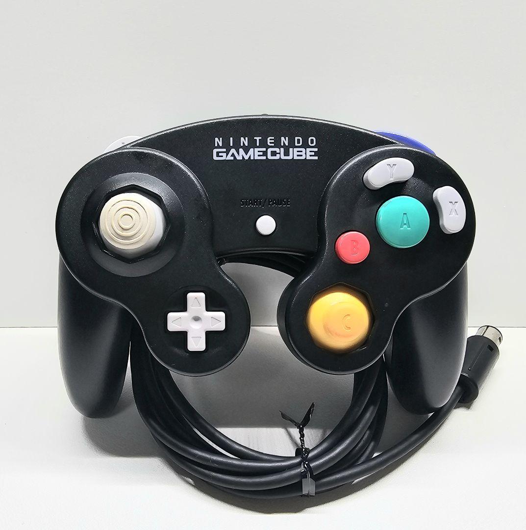 純正品】ゲームキューブコントローラー GCコン ブラック - メルカリ
