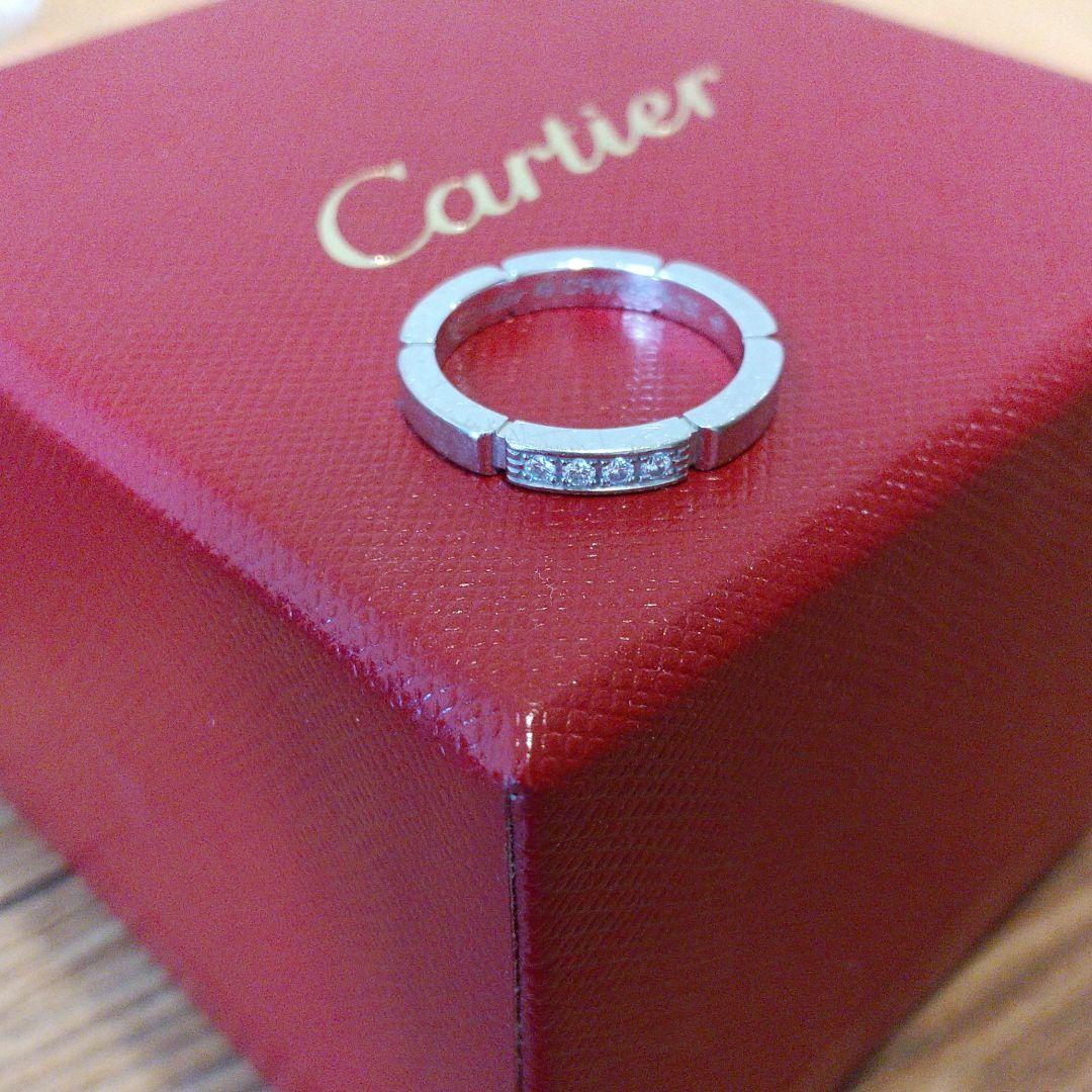 最新コレックション Z1723 カルティエ 7号K18WG 4Pダイヤマイヨン