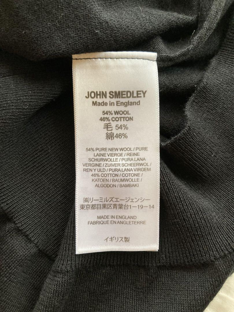 新品 JOHN SMEDLEY ウールコットン 30G ニットポロ ブラック M