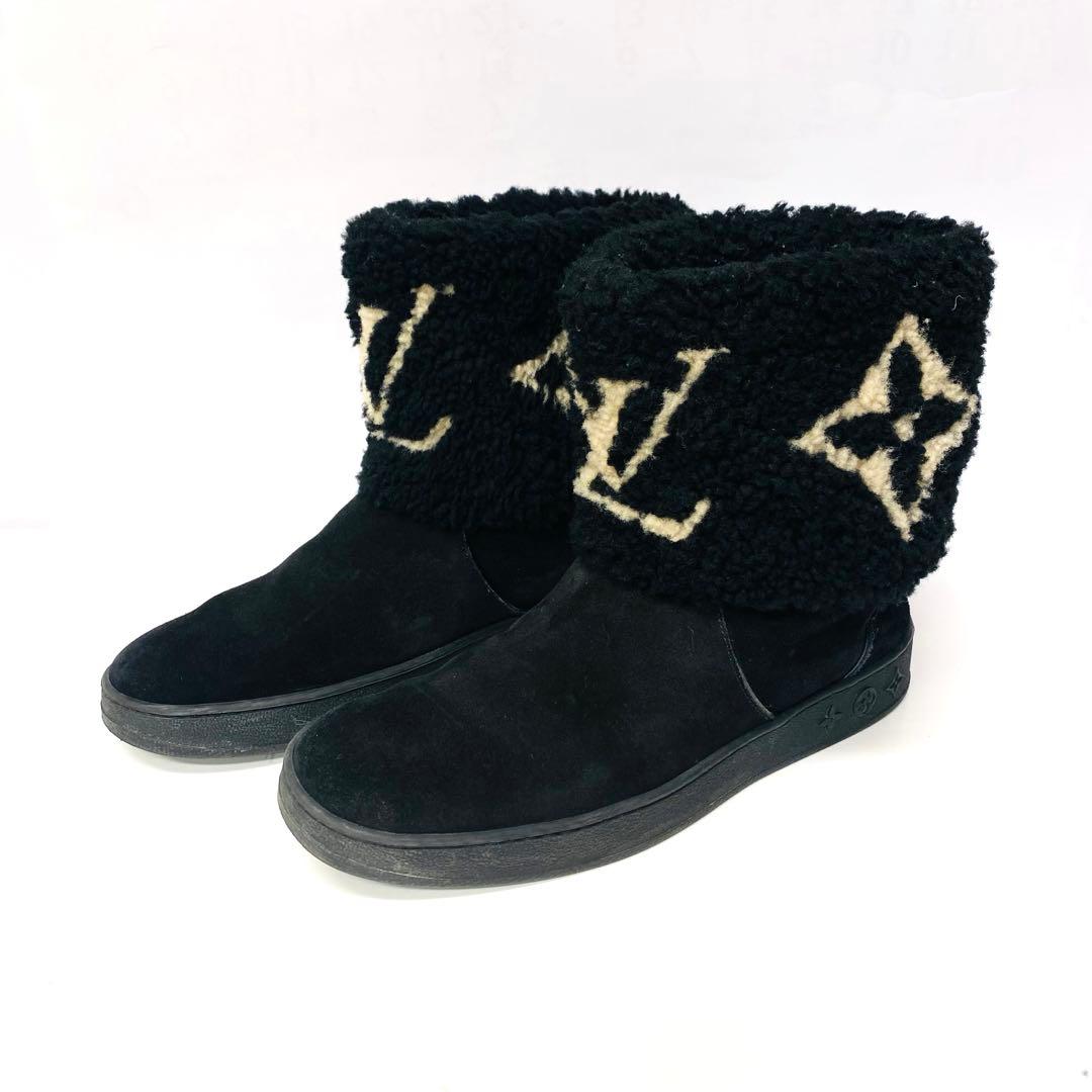 ルイヴィトン スノードロップライン ブーツ ムートンブーツ 箱 正規 レシート23.5cm・LOUIS VUITTON