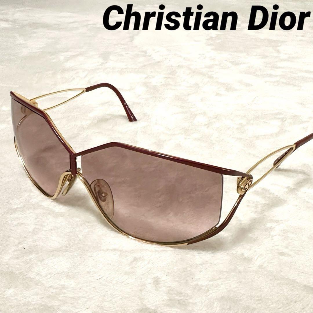 【美品】クリスチャンディオール　サングラス　CDロゴ　ヴィンテージ　レッド
