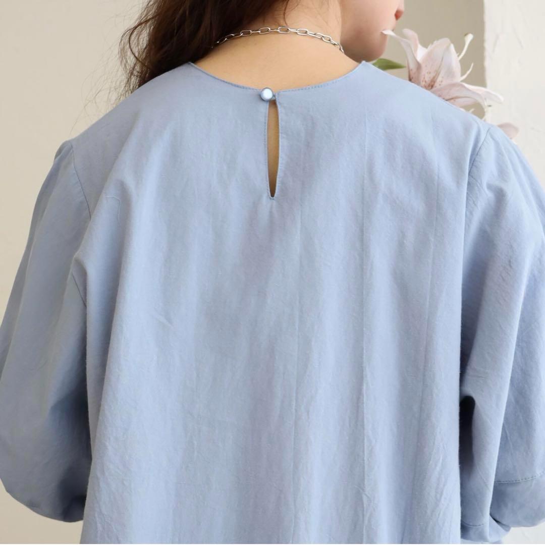 袖バルーン Aラインワンピース