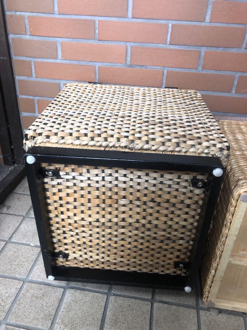 h 収納家具　収納ボックス　ベンチ　椅子　チェア　ラタン　ヴィンテージ　スツール