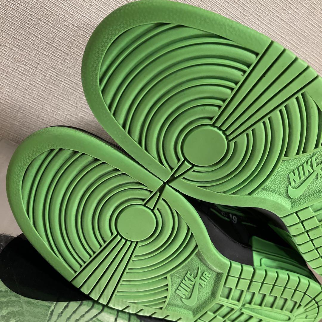 OFF-WHITE × NIKE AIR RUBBER DUNK 黒緑 28.5