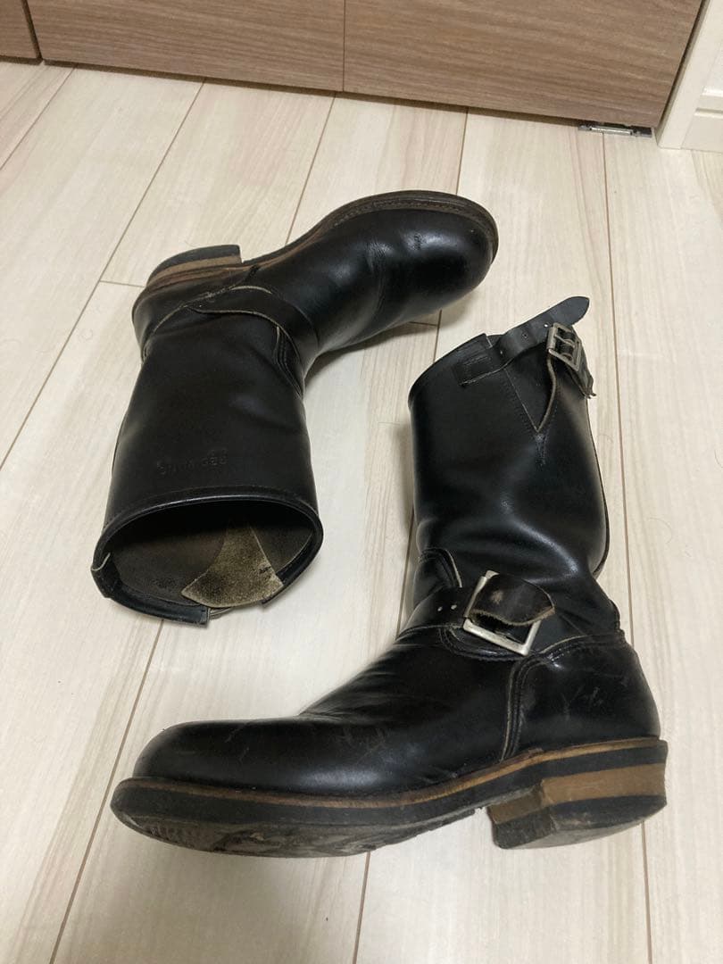 92年 プリント pt83 レッドウィング エンジニアブーツ 2268 レッドウィング 2268 PT83 92年製 エンジニアブーツ ブラック