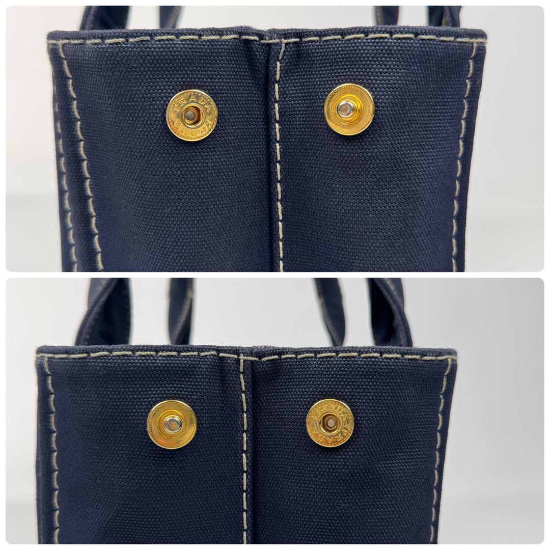 PRADA カナパ S 2way ショルダー付 ネイビー ギンガムチェック