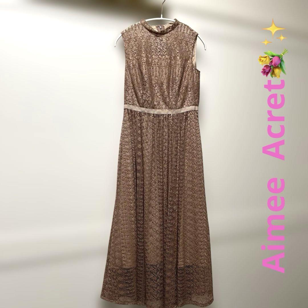 Aimer Acret 総レース ロング ワンピース ノースリーブ フレア✨