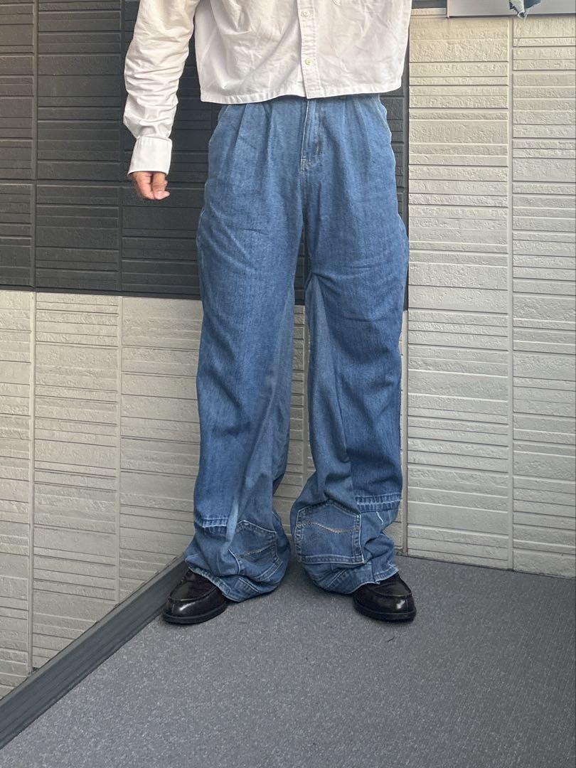 リメイクデニムパンツスカート付き