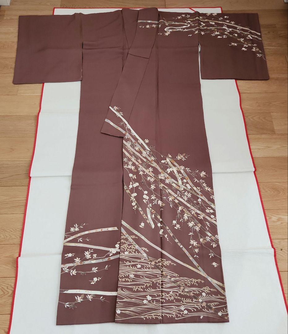 美品 金駒刺繍鬘帯文訪問着 美品加納幸袋帯 帯揚げ 帯締め フルセット 美品 金駒刺繍鬘帯文訪問着 美品加納幸袋帯 帯揚げ 帯締め フルセット