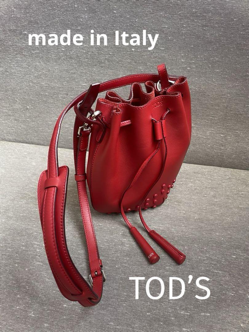 極美品⭐️TOD'S トッズ 巾着 ショルダー バッグ 赤 TOD'S 極美品⭐️TOD'S トッズ 巾着 ショルダー バッグ 赤 TOD'S