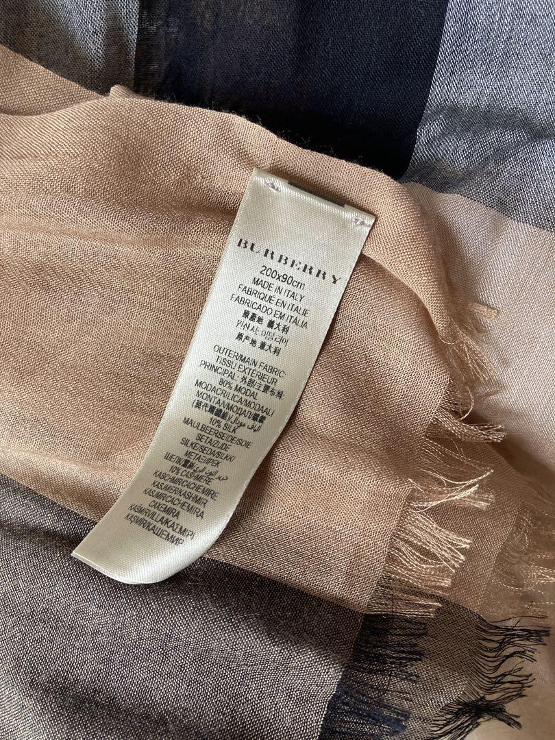 セール商品が満載 BURBERRY チェック柄 大判ストール 200cm x 90cm 小物