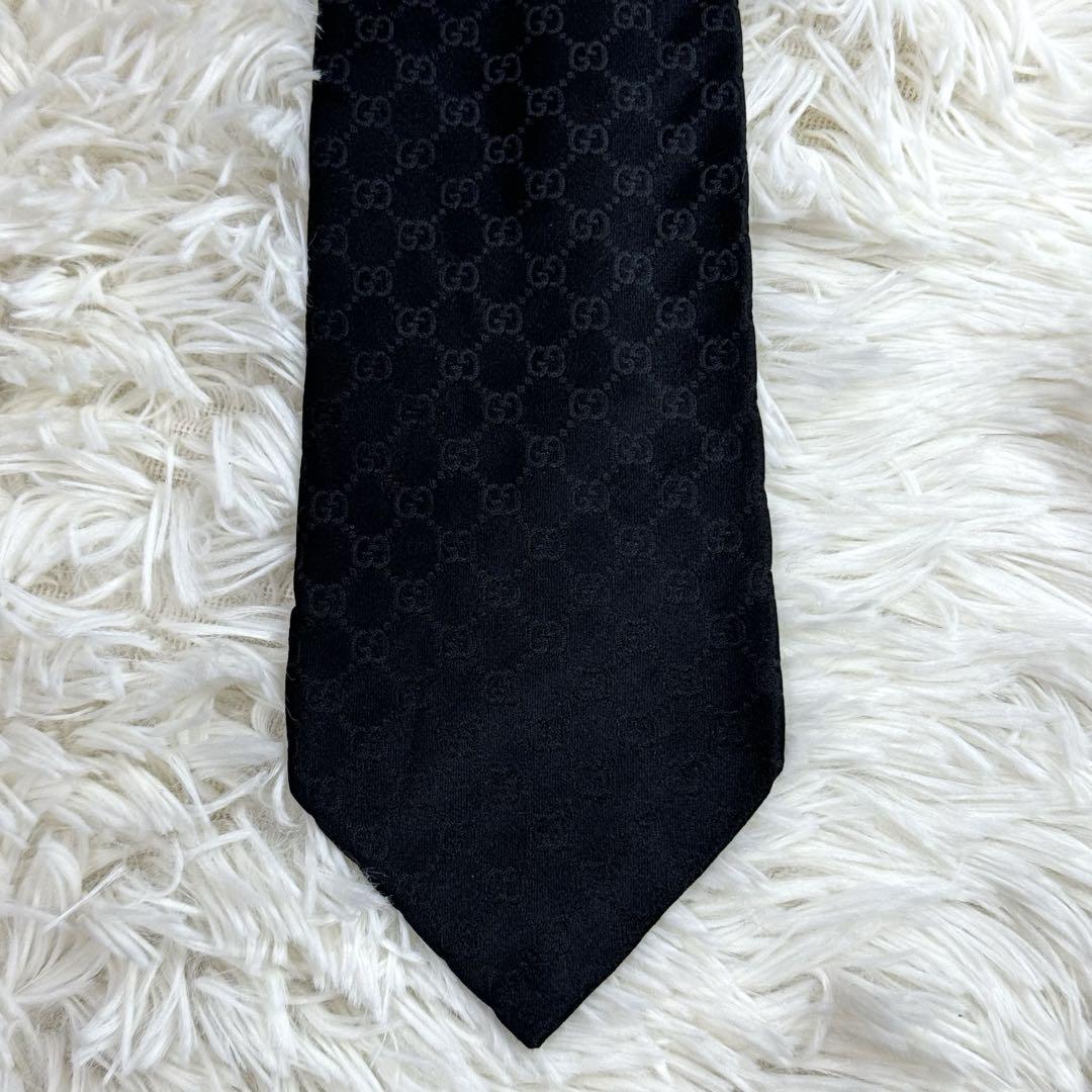 グッチ GUCCI ネクタイ ビジネス シルク100% GG柄 ブラック 黒 ⑧ by グッチ GUCCI ネクタイ ビジネス シルク100% GG柄 ブラック 黒 ⑧ by