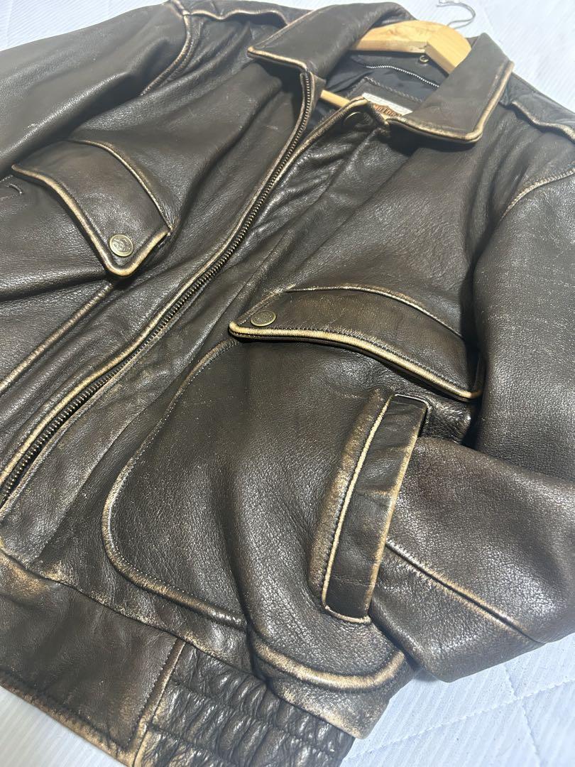 超美品 80s 短丈 ハーレーダビッドソン フライトジャケット