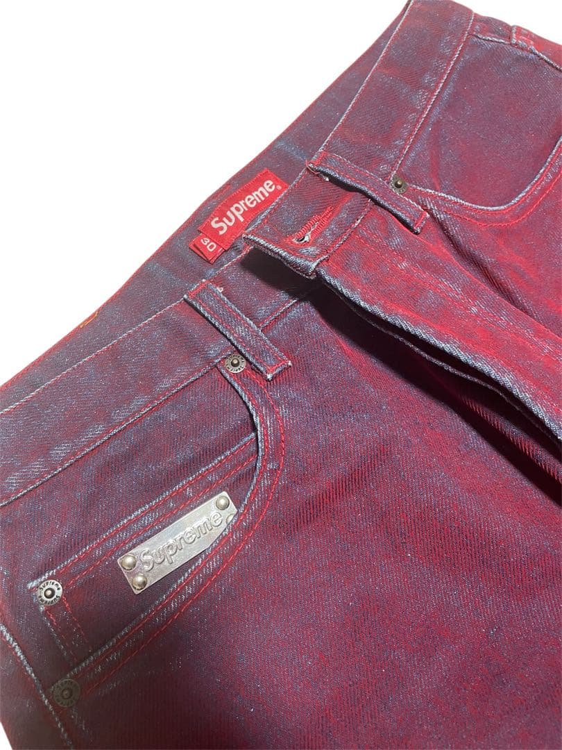 Supreme Flocked Regular Jean Red 30 デニム Supreme Flocked Regular Jean Red 30 デニム
