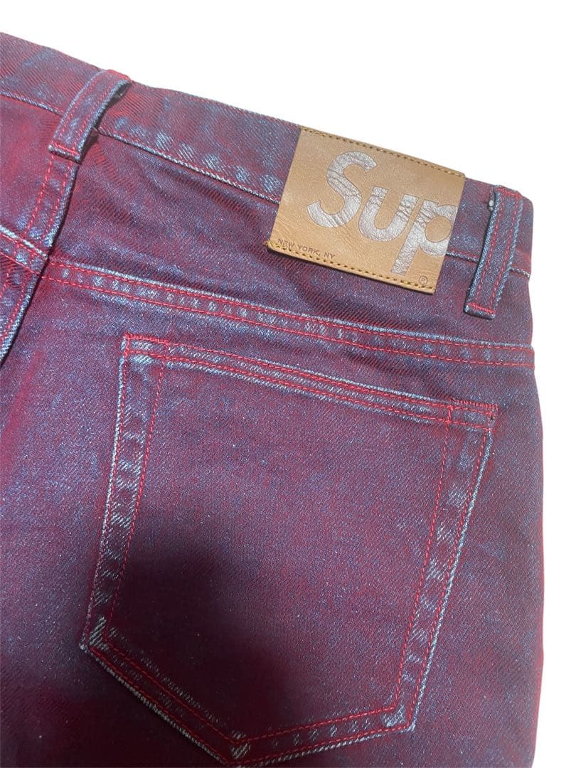 Supreme Flocked Regular Jean Red 30 デニム Supreme Flocked Regular Jean Red 30 デニム