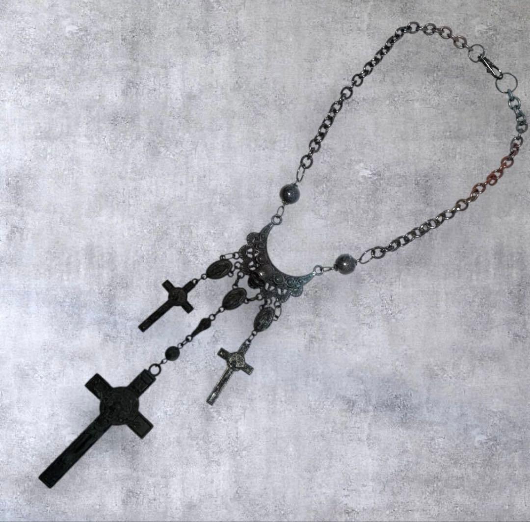 ★1点物★ジャンポールゴルチエ★スカル3クロスカルマアンティークネックレス ★1点物★ジャンポールゴルチエ★スカル3クロスカルマアンティークネックレス