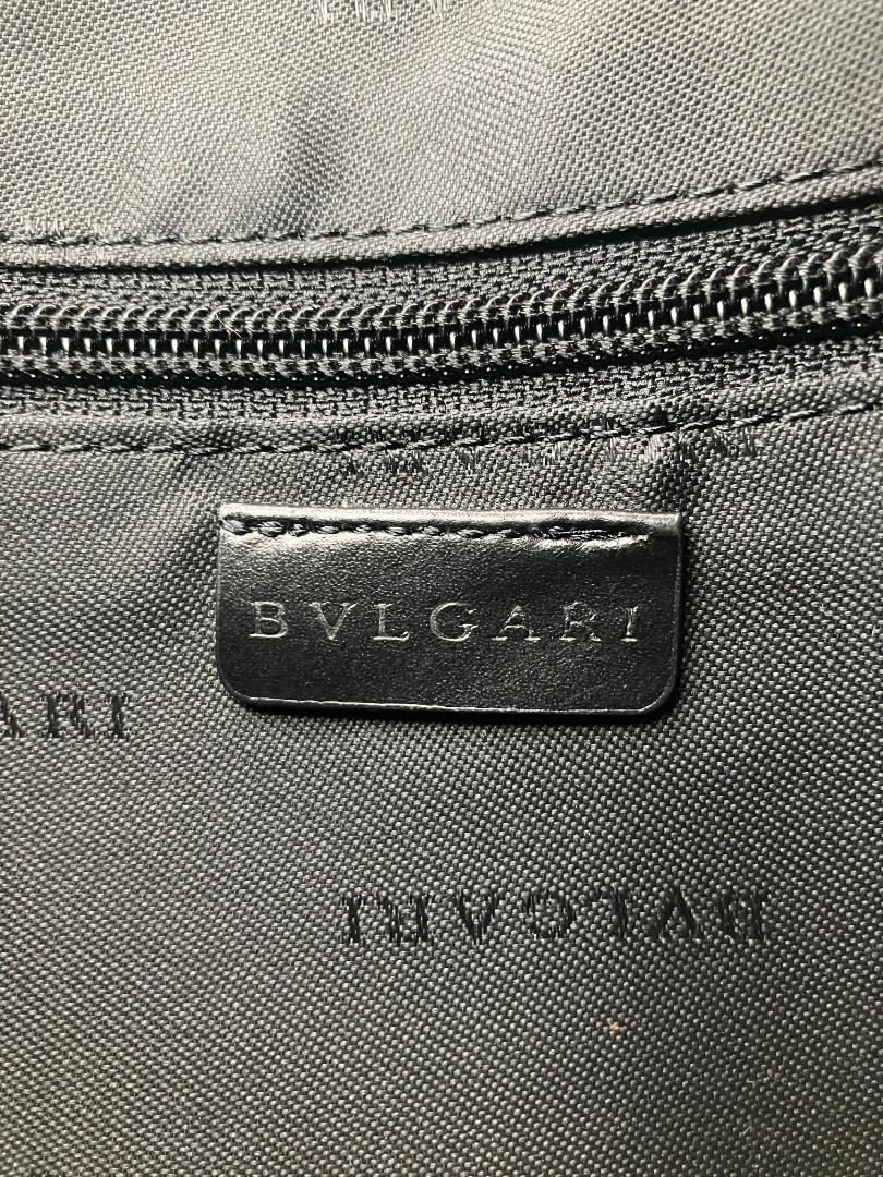 BVLGARI ロゴマニア キャンバス×レザー ハンドバッグ