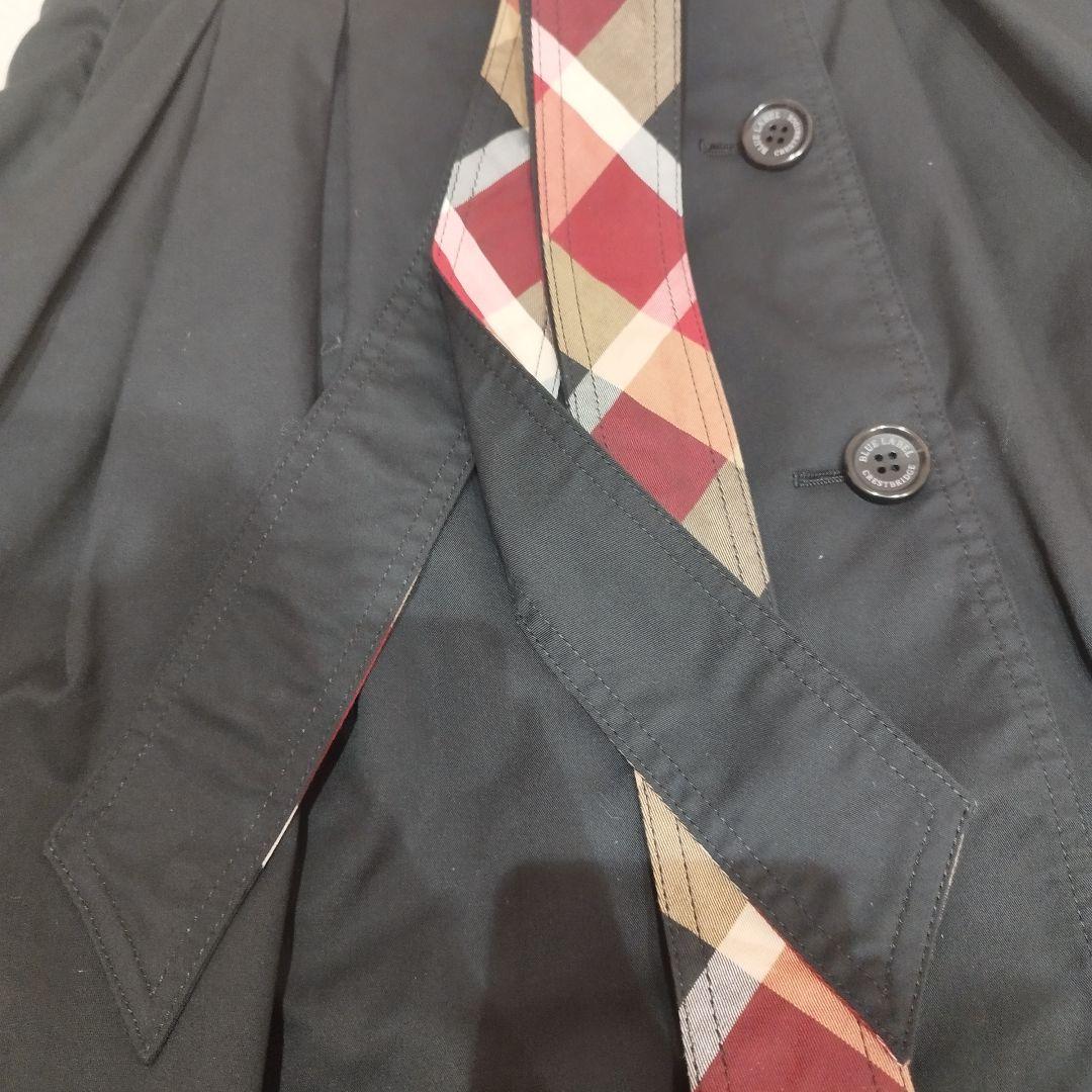 BLUE LABEL CRESTBRIDGE ツイルトレンチスカート ブラック