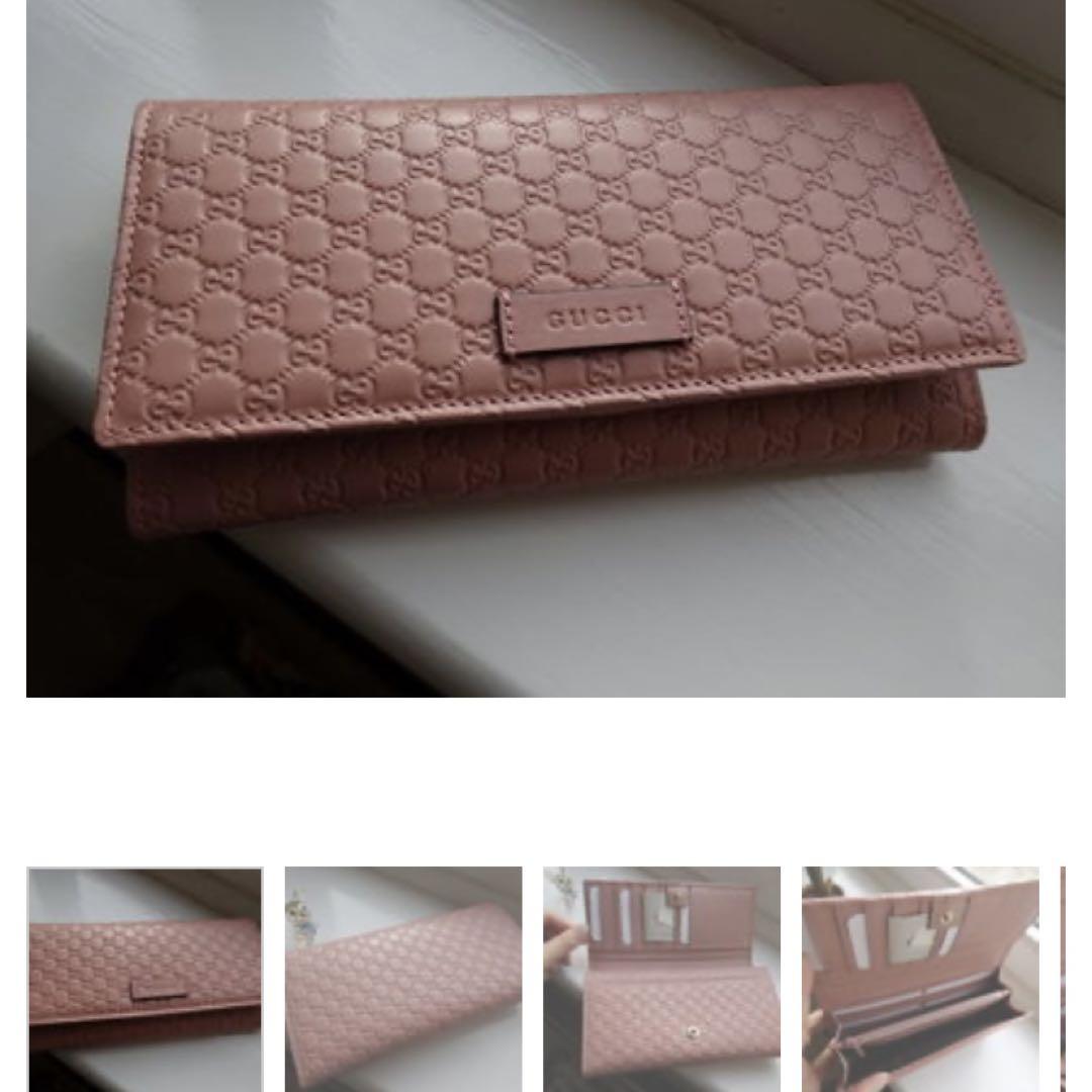 GUCCI シマフラップウォレット ピンク